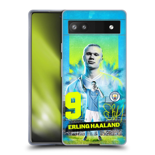 Manchester City Man City FC 2023/24 First Team Erling Haaland Soft Gel Case for Google Pixel 6a