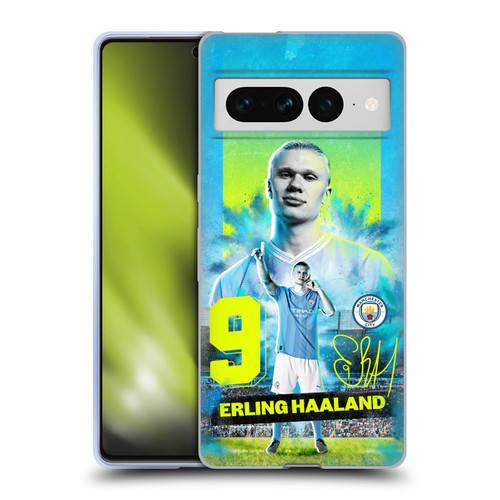 Manchester City Man City FC 2023/24 First Team Erling Haaland Soft Gel Case for Google Pixel 7 Pro