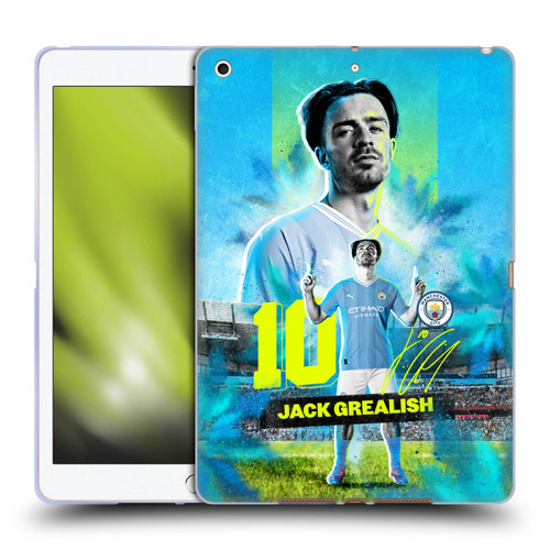 Manchester City Man City FC 2023/24 First Team Jack Grealish Soft Gel Case for Apple iPad 10.2 2019/2020/2021