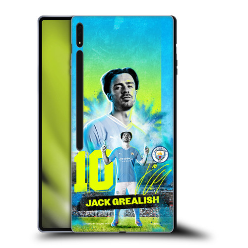Manchester City Man City FC 2023/24 First Team Jack Grealish Soft Gel Case for Samsung Galaxy Tab S8 Ultra