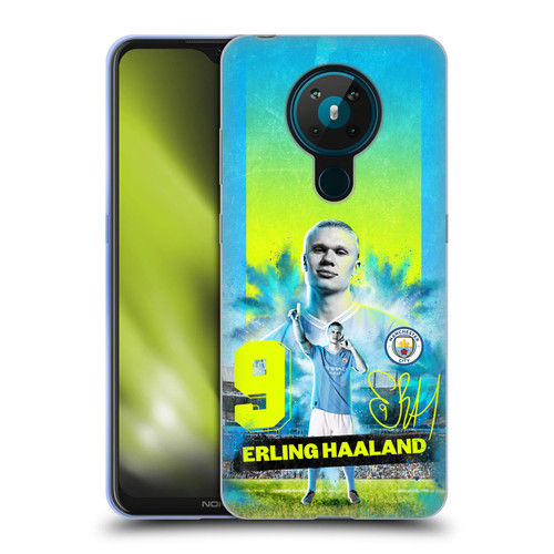 Manchester City Man City FC 2023/24 First Team Erling Haaland Soft Gel Case for Nokia 5.3