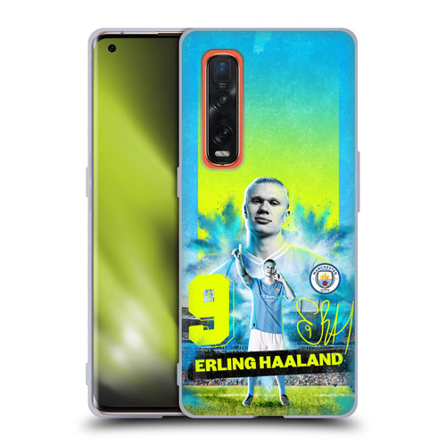 Manchester City Man City FC 2023/24 First Team Erling Haaland Soft Gel Case for OPPO Find X2 Pro 5G