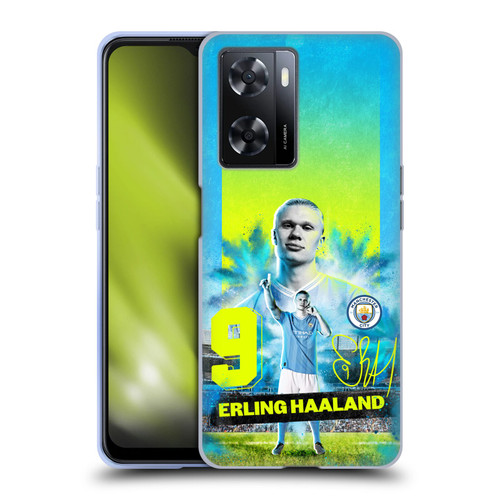 Manchester City Man City FC 2023/24 First Team Erling Haaland Soft Gel Case for OPPO A57s