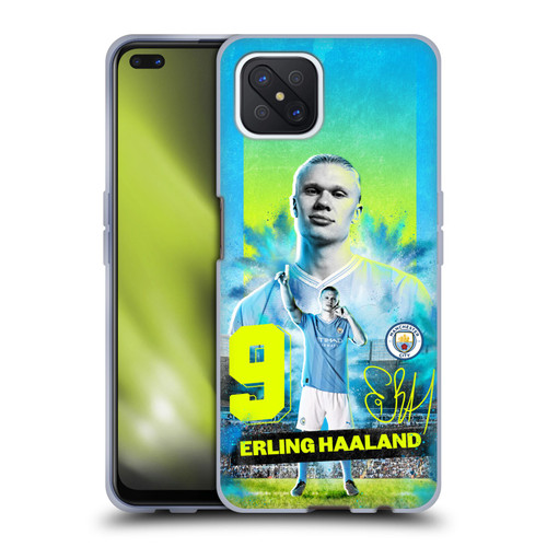 Manchester City Man City FC 2023/24 First Team Erling Haaland Soft Gel Case for OPPO Reno4 Z 5G