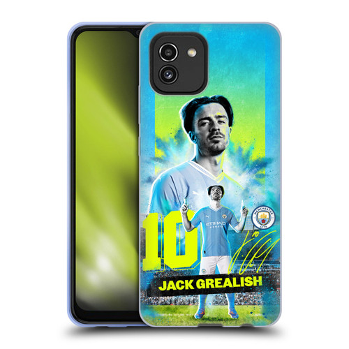 Manchester City Man City FC 2023/24 First Team Jack Grealish Soft Gel Case for Samsung Galaxy A03 (2021)