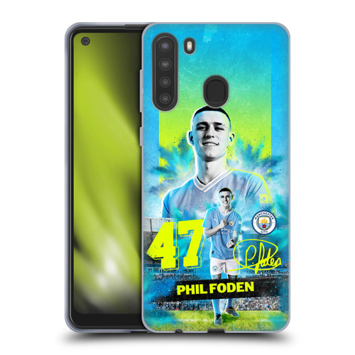 Manchester City Man City FC 2023/24 First Team Phil Foden Soft Gel Case for Samsung Galaxy A21 (2020)