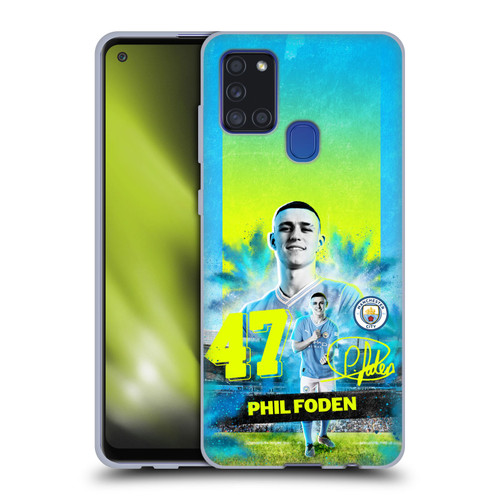 Manchester City Man City FC 2023/24 First Team Phil Foden Soft Gel Case for Samsung Galaxy A21s (2020)