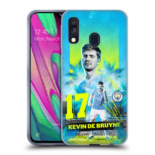 Manchester City Man City FC 2023/24 First Team Kevin De Bruyne Soft Gel Case for Samsung Galaxy A40 (2019)
