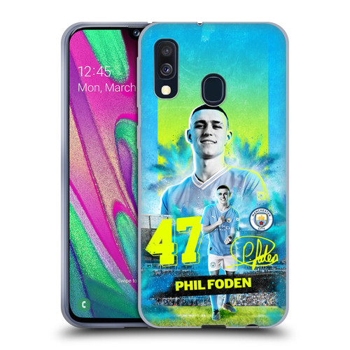 Manchester City Man City FC 2023/24 First Team Phil Foden Soft Gel Case for Samsung Galaxy A40 (2019)