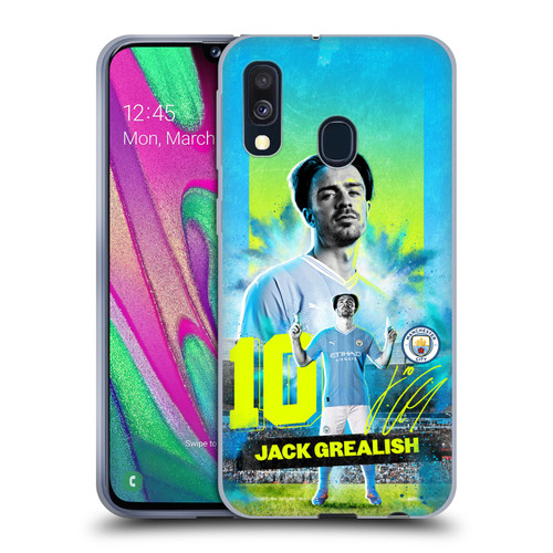 Manchester City Man City FC 2023/24 First Team Jack Grealish Soft Gel Case for Samsung Galaxy A40 (2019)