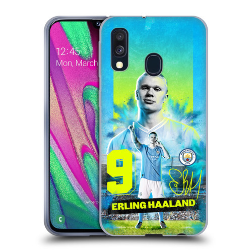 Manchester City Man City FC 2023/24 First Team Erling Haaland Soft Gel Case for Samsung Galaxy A40 (2019)