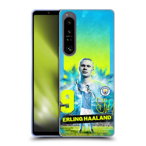 Manchester City Man City FC 2023/24 First Team Erling Haaland Soft Gel Case for Sony Xperia 1 IV