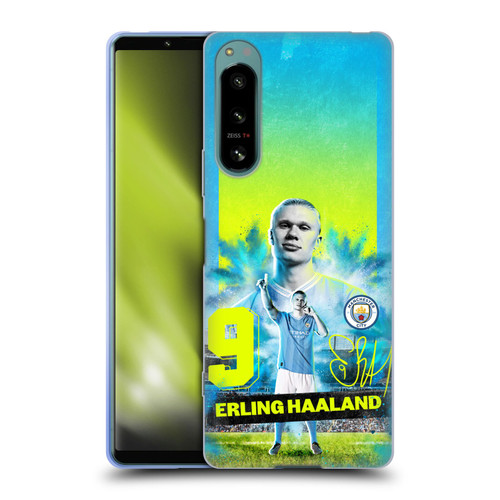Manchester City Man City FC 2023/24 First Team Erling Haaland Soft Gel Case for Sony Xperia 5 IV
