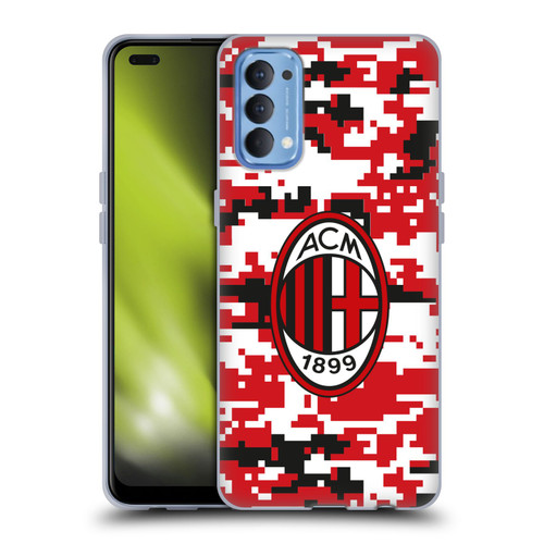 AC Milan Crest Patterns Digital Camouflage Soft Gel Case for OPPO Reno 4 5G