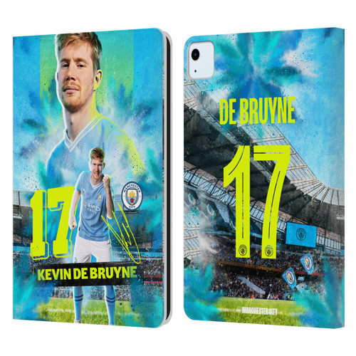Manchester City Man City FC 2023/24 First Team Kevin De Bruyne Leather Book Wallet Case Cover For Apple iPad Air 11 2020/2022/2024