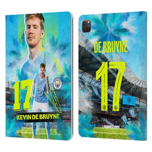 Manchester City Man City FC 2023/24 First Team Kevin De Bruyne Leather Book Wallet Case Cover For Apple iPad Pro 11 2020 / 2021 / 2022