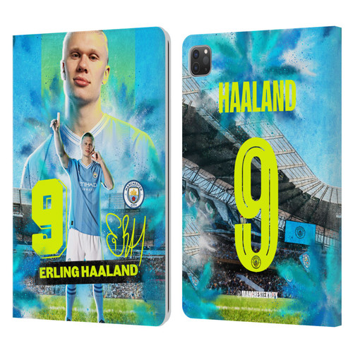 Manchester City Man City FC 2023/24 First Team Erling Haaland Leather Book Wallet Case Cover For Apple iPad Pro 11 2020 / 2021 / 2022