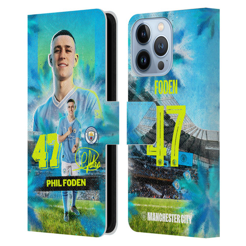 Manchester City Man City FC 2023/24 First Team Phil Foden Leather Book Wallet Case Cover For Apple iPhone 13 Pro