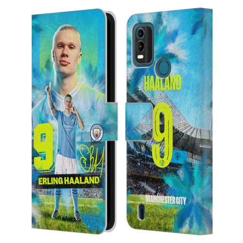 Manchester City Man City FC 2023/24 First Team Erling Haaland Leather Book Wallet Case Cover For Nokia G11 Plus