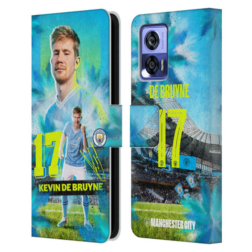 Manchester City Man City FC 2023/24 First Team Kevin De Bruyne Leather Book Wallet Case Cover For Motorola Edge 30 Neo 5G