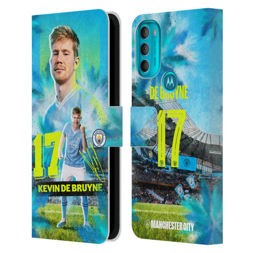 Manchester City Man City FC 2023/24 First Team Kevin De Bruyne Leather Book Wallet Case Cover For Motorola Moto G71 5G