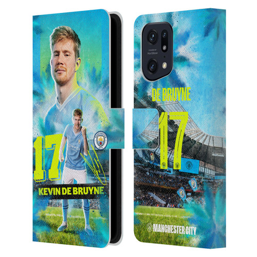 Manchester City Man City FC 2023/24 First Team Kevin De Bruyne Leather Book Wallet Case Cover For OPPO Find X5