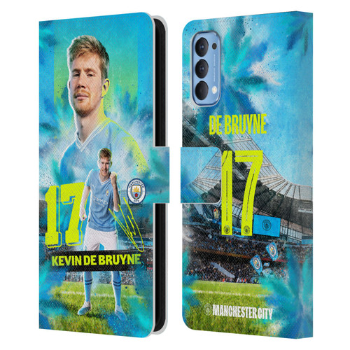 Manchester City Man City FC 2023/24 First Team Kevin De Bruyne Leather Book Wallet Case Cover For OPPO Reno 4 5G