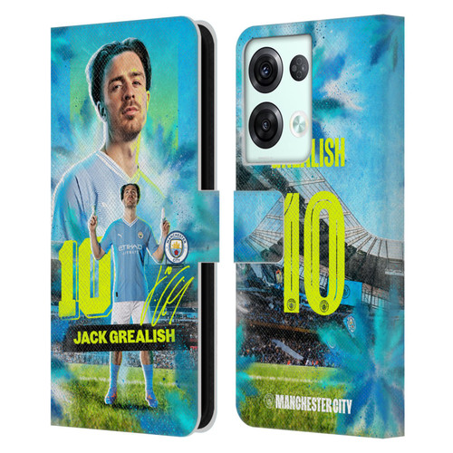 Manchester City Man City FC 2023/24 First Team Jack Grealish Leather Book Wallet Case Cover For OPPO Reno8 Pro
