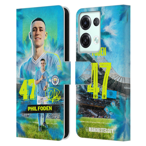Manchester City Man City FC 2023/24 First Team Phil Foden Leather Book Wallet Case Cover For OPPO Reno8 Pro