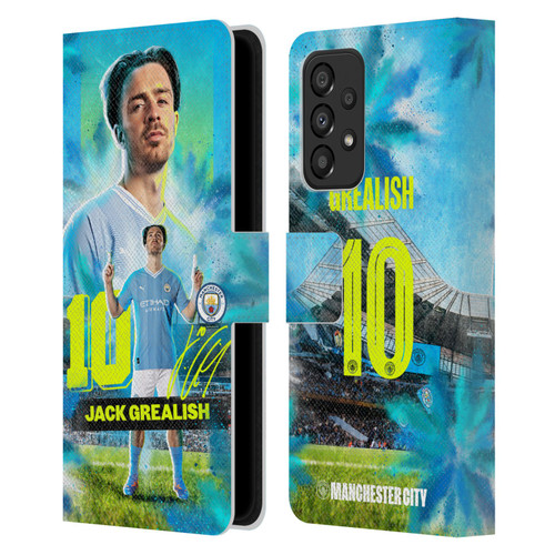 Manchester City Man City FC 2023/24 First Team Jack Grealish Leather Book Wallet Case Cover For Samsung Galaxy A33 5G (2022)