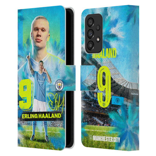Manchester City Man City FC 2023/24 First Team Erling Haaland Leather Book Wallet Case Cover For Samsung Galaxy A33 5G (2022)