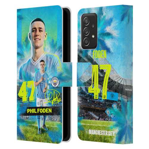 Manchester City Man City FC 2023/24 First Team Phil Foden Leather Book Wallet Case Cover For Samsung Galaxy A53 5G (2022)