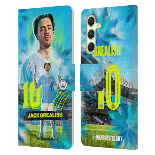 Manchester City Man City FC 2023/24 First Team Jack Grealish Leather Book Wallet Case Cover For Samsung Galaxy A54 5G