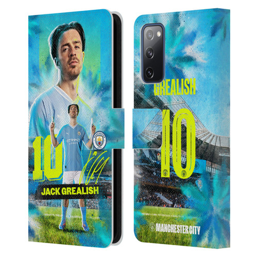 Manchester City Man City FC 2023/24 First Team Jack Grealish Leather Book Wallet Case Cover For Samsung Galaxy S20 FE / 5G