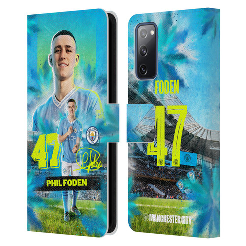 Manchester City Man City FC 2023/24 First Team Phil Foden Leather Book Wallet Case Cover For Samsung Galaxy S20 FE / 5G