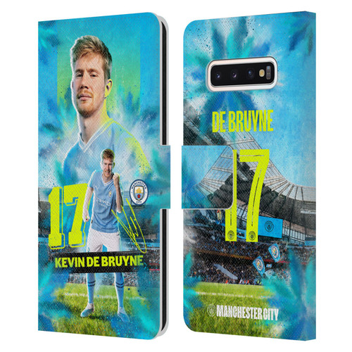 Manchester City Man City FC 2023/24 First Team Kevin De Bruyne Leather Book Wallet Case Cover For Samsung Galaxy S10