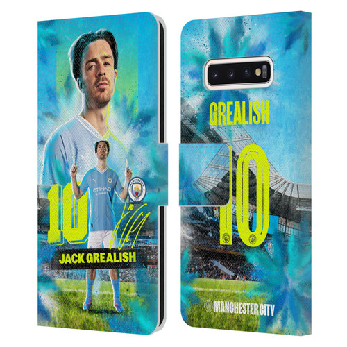 Manchester City Man City FC 2023/24 First Team Jack Grealish Leather Book Wallet Case Cover For Samsung Galaxy S10
