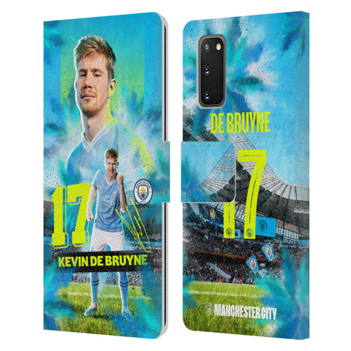Manchester City Man City FC 2023/24 First Team Kevin De Bruyne Leather Book Wallet Case Cover For Samsung Galaxy S20 / S20 5G