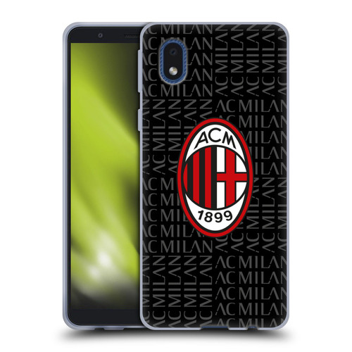 AC Milan Crest Patterns Red And Grey Soft Gel Case for Samsung Galaxy A01 Core (2020)
