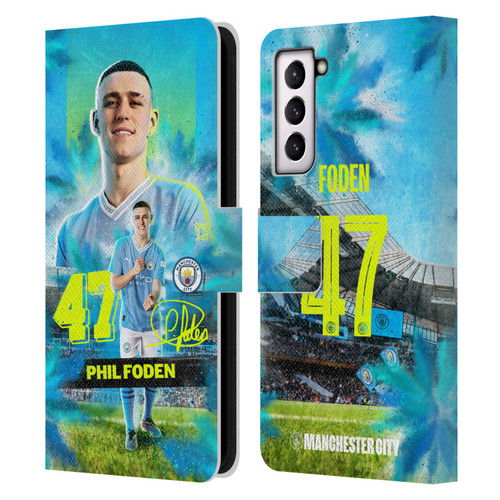 Manchester City Man City FC 2023/24 First Team Phil Foden Leather Book Wallet Case Cover For Samsung Galaxy S21 5G