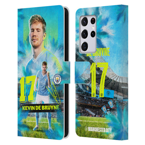 Manchester City Man City FC 2023/24 First Team Kevin De Bruyne Leather Book Wallet Case Cover For Samsung Galaxy S21 Ultra 5G