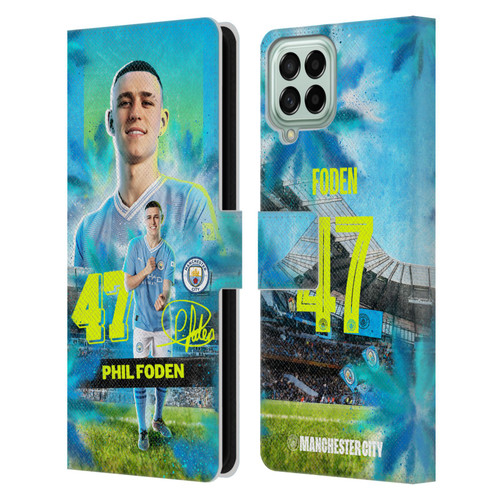 Manchester City Man City FC 2023/24 First Team Phil Foden Leather Book Wallet Case Cover For Samsung Galaxy M33 (2022)
