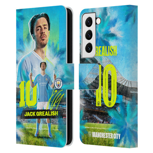 Manchester City Man City FC 2023/24 First Team Jack Grealish Leather Book Wallet Case Cover For Samsung Galaxy S22 5G