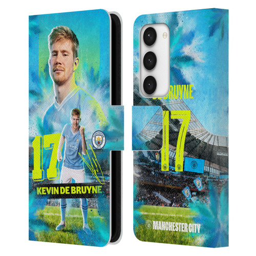 Manchester City Man City FC 2023/24 First Team Kevin De Bruyne Leather Book Wallet Case Cover For Samsung Galaxy S23 5G