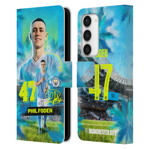 Manchester City Man City FC 2023/24 First Team Phil Foden Leather Book Wallet Case Cover For Samsung Galaxy S23 5G