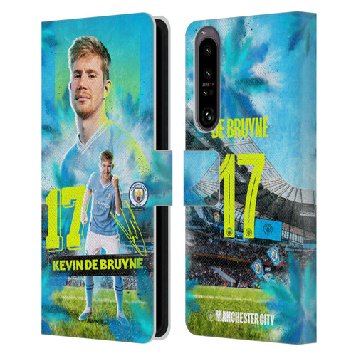 Manchester City Man City FC 2023/24 First Team Kevin De Bruyne Leather Book Wallet Case Cover For Sony Xperia 1 IV