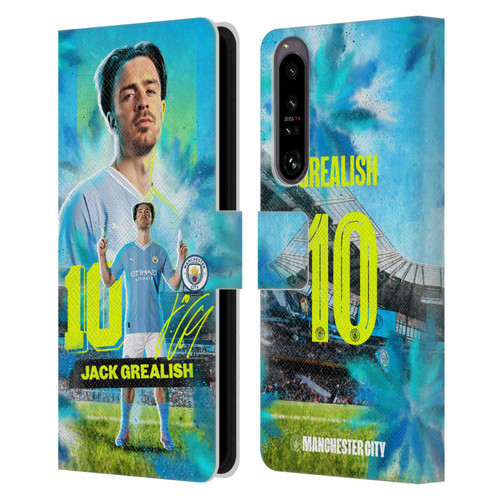 Manchester City Man City FC 2023/24 First Team Jack Grealish Leather Book Wallet Case Cover For Sony Xperia 1 IV