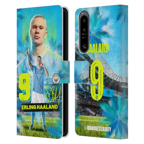 Manchester City Man City FC 2023/24 First Team Erling Haaland Leather Book Wallet Case Cover For Sony Xperia 1 IV