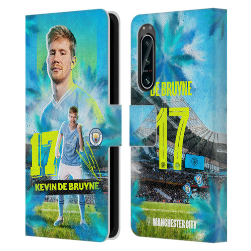 Manchester City Man City FC 2023/24 First Team Kevin De Bruyne Leather Book Wallet Case Cover For Sony Xperia 5 IV