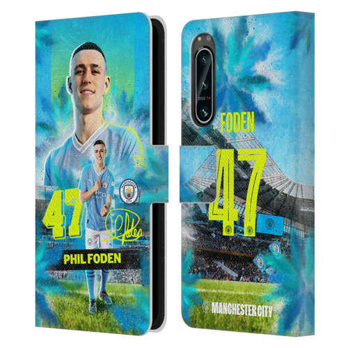 Manchester City Man City FC 2023/24 First Team Phil Foden Leather Book Wallet Case Cover For Sony Xperia 5 IV